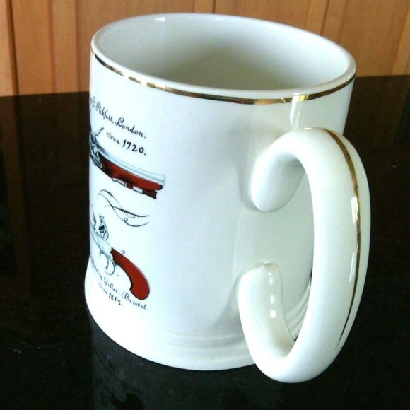 Lord Nelson Pottery UK Beer Stein Mug Guns Gold Rim Large Drink Flintlock Pistol - Picture 5 of 16